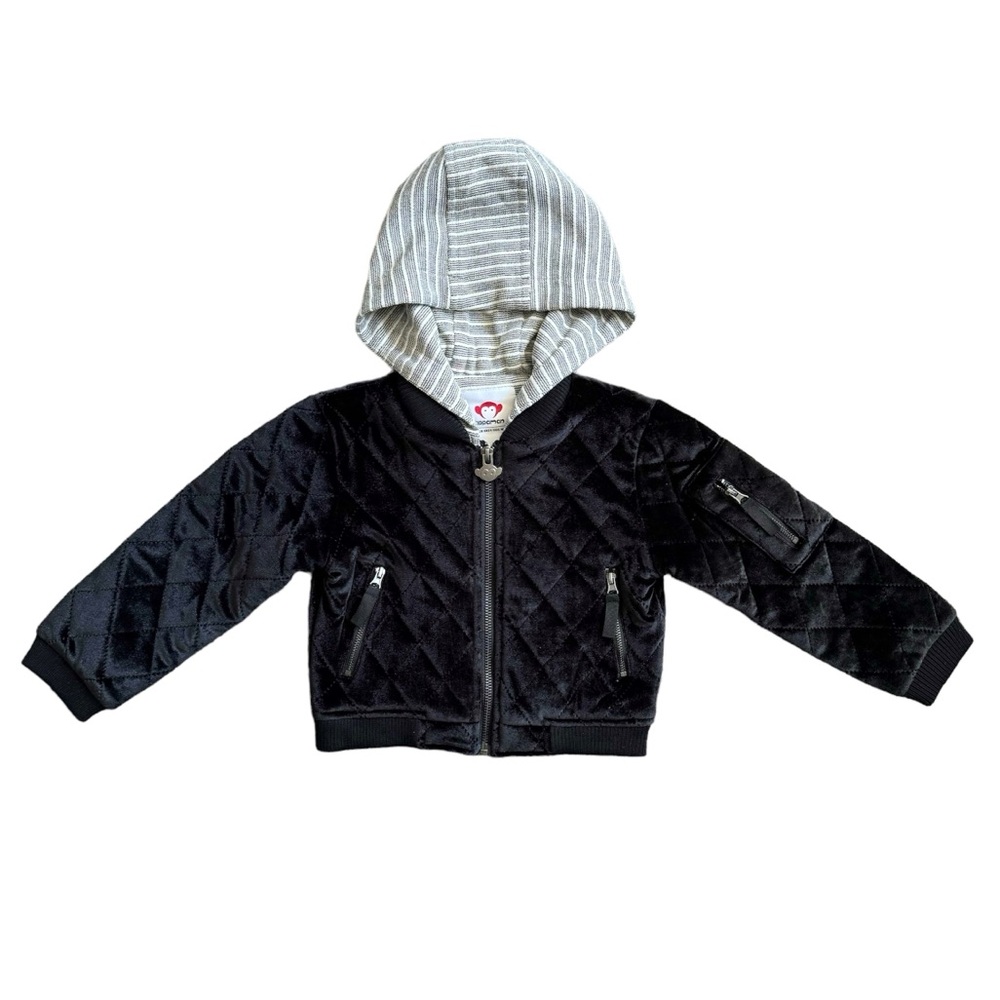 Appaman Quilted Velvet Sweatshirt Jacket